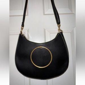 Brass ring Black Purse.
